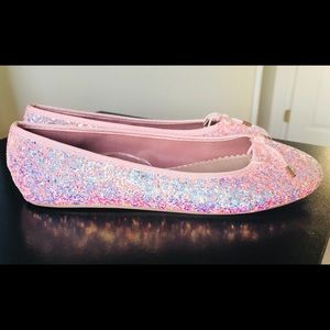 💕Pink Glitter Ballet Flats